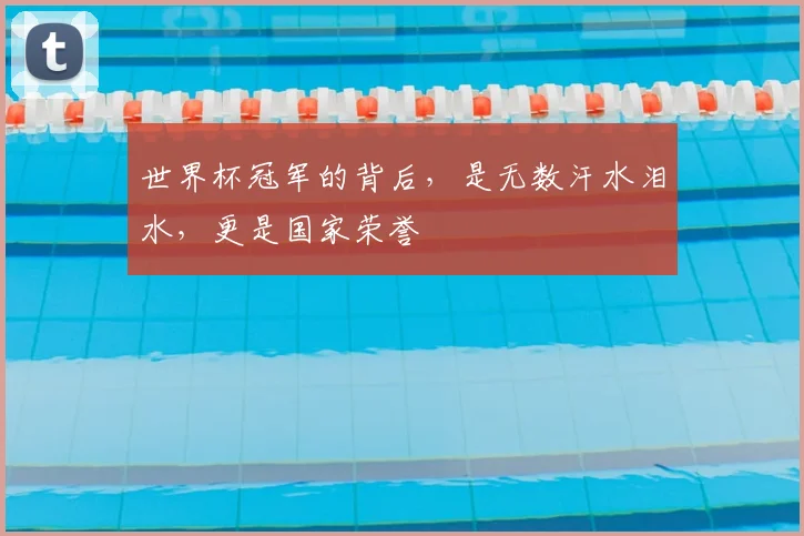 世界杯冠军的背后,是无数汗水泪水,更是国家荣誉